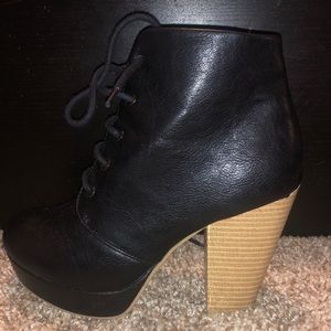 Black heeled booties